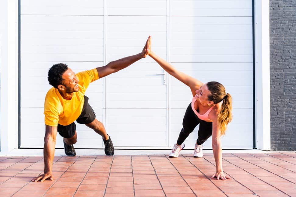 exercising together in seminyak